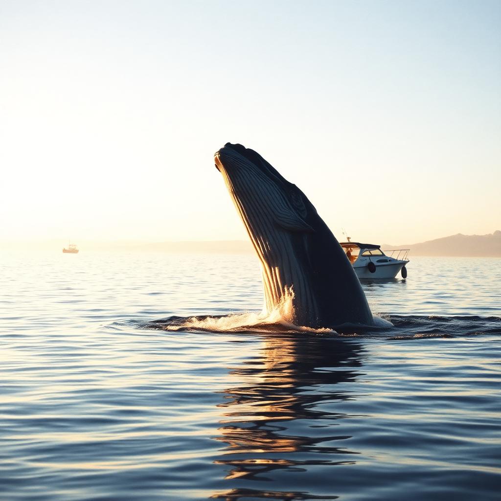 Gray whale breaching in Magdalena Bay